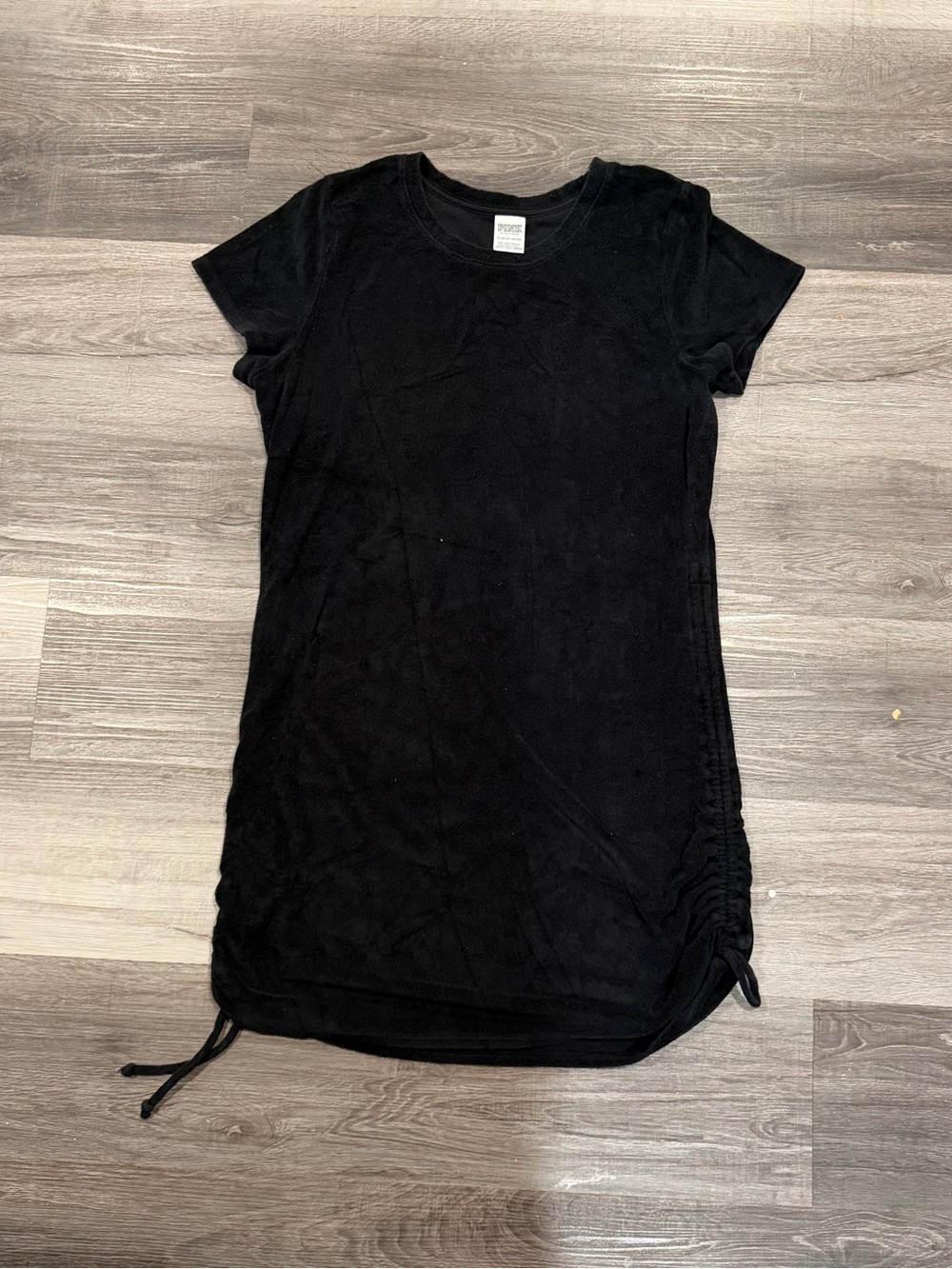 PINK Victoria's Secret Women's Black Terry Swim Cover Side Ruching Size XL